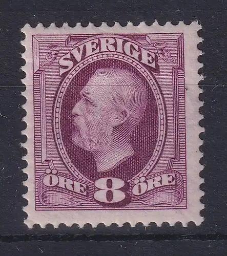 Schweden 1903 König Oskar II. 8 Öre rotlila Mi.-Nr. 42 ungebraucht *