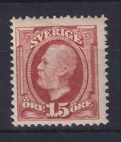 Schweden 1896 König Oskar II. 15 Öre rotbraun Mi.-Nr. 44 ungebraucht *