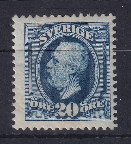 Schweden 1896 König Oskar II. 20 Öre blau Mi.-Nr. 45b ungebraucht *