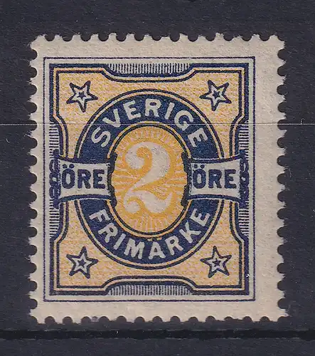 Schweden 1892 Freimarke Ziffernzeichnung 2 Öre Mi.-Nr. 51 postfrisch **