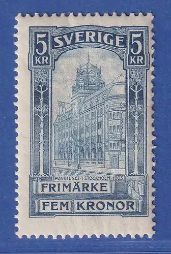 Schweden 1903 Freimarke 5 Kronen Hauptpostamt Stockholm Mi.-Nr. 54 ungebraucht *