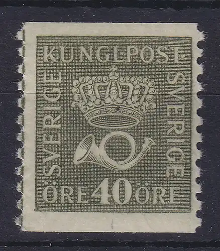 Schweden 1920 Freim. Krone und Posthorn 40 Öre Mi.-Nr. 132AWa I ungebraucht *
