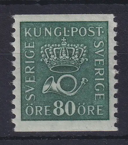 Schweden 1920 Freim. Krone und Posthorn 80 Öre Mi.-Nr. 134A X ungebraucht *