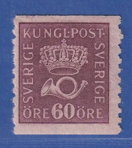 Schweden 1920 Freim. Krone und Posthorn 60 Öre Mi.-Nr. 133A Y ungebraucht *