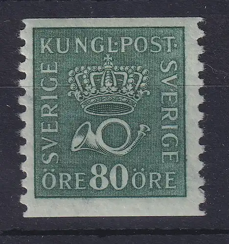 Schweden 1920 Freim. Krone und Posthorn 80 Öre , Mi.-Nr. 134A X ungebraucht *