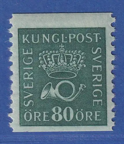 Schweden 1920 Freim. Krone und Posthorn 80 Öre , Mi.-Nr. 134A Z ungebraucht *