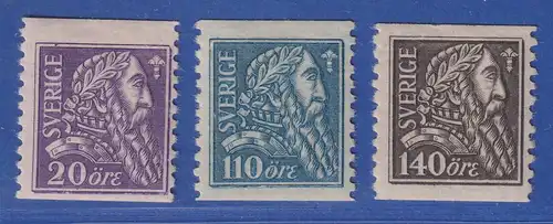 Schweden 1921 Sonderm. Befreiungskriege unter Gustav I. Wasa Mi.-Nr. 141-43 W *