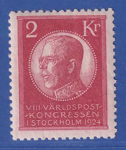 Schweden 1924 Weltpostkongress Gustav V. 2 Kr. rot Mi.-Nr. 157 postfrisch **