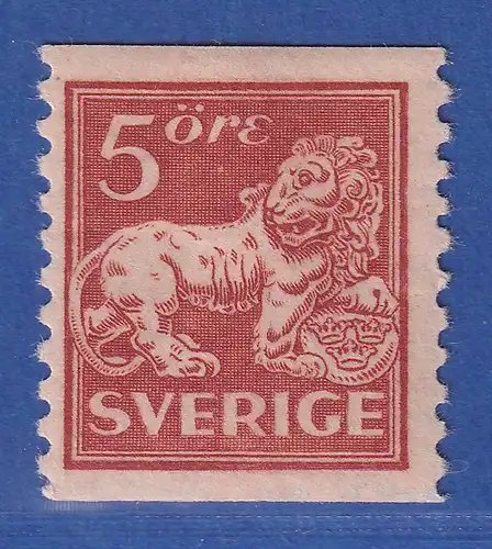 Schweden 1921 Freimarke Löwe 5 Öre braunrot Mi.-Nr. 174 I WA ungebraucht *