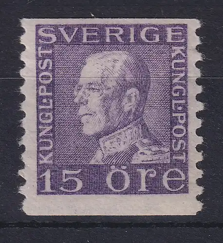 Schweden 1921 Freimarke Gustav V. 15 Öre violett  Mi.-Nr. 178 I WA ungebraucht *