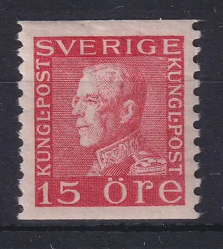 Schweden 1921 Freimarke Gustav V. 15 Öre rot  Mi.-Nr. 179 I I WA ungebraucht *