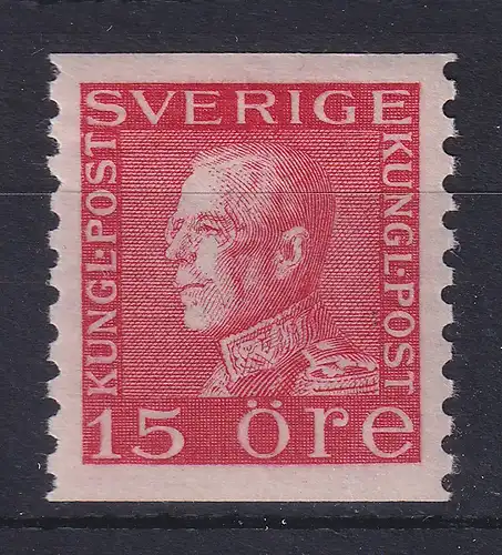 Schweden 1921 Freimarke Gustav V. 15 Öre rot  Mi.-Nr. 179 I WA postfrisch **