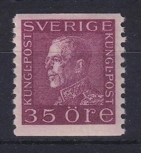 Schweden 1921 Freimarke Gustav V. 35 Öre lila  Mi.-Nr. 190 I WA ungebraucht *