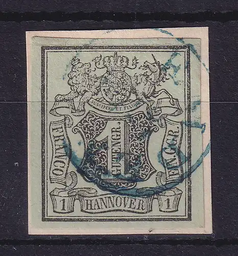 Hannover 1851 Wertziffer 1 Gutegroschen Mi.-Nr. 2 a  O EMDEN auf Briefstück