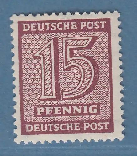 SBZ Westsachsen 1945 Ziffer 15Pfg Mi.-Nr. 133 Ywb ** gepr. STRÖH BPP