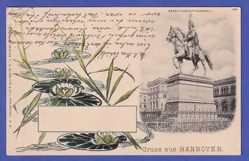 Ansichtspostkarte Gruss aus Hannover - Ernst-August-Denkmal 1902