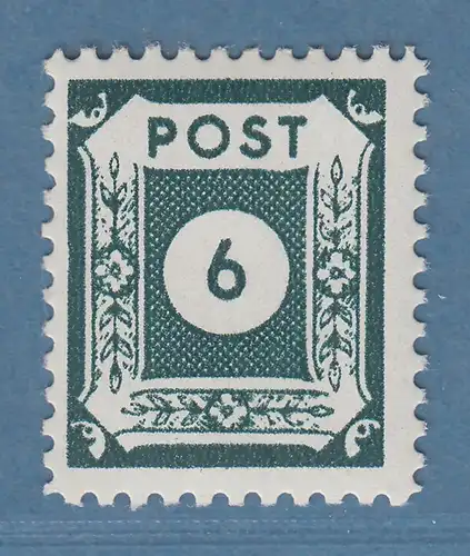 SBZ Ost-Sachsen 1945 6 Pfg amtl. Versuchszähnung Mi.-Nr. 43 C ** gepr. STRÖH BPP