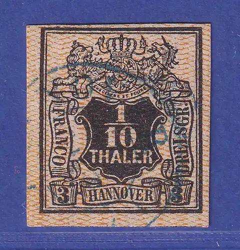 Hannover 1855 Wertziffer 1/10 Taler Mi.-Nr. 7 a gestempelt gepr. BRETTL