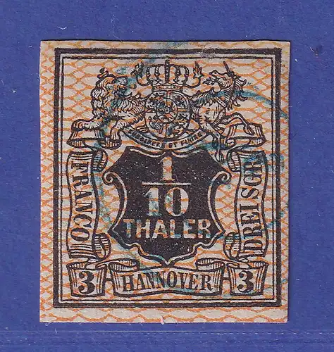 Hannover 1856/57 Wertziffer 1/10 Taler  Mi.-Nr. 12  O gepr. PFENNINGER