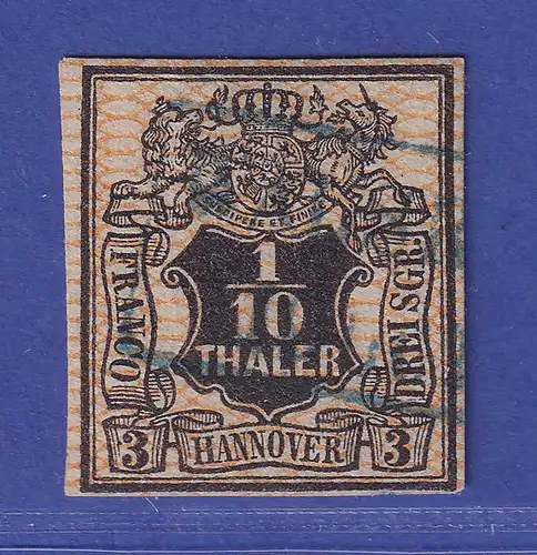 Hannover 1856/57 Wertziffer 1/10 Taler Mi.-Nr. 12 gestempelt gepr. PFENNINGER
