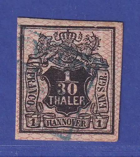 Hannover 1856/57 Wertziffer 1/30 Taler Mi.-Nr. 10 a  gestempelt gpr. PFENNINGER