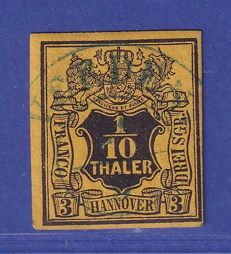 Hannover 1851 Wertziffer 1/10 Taler Mi.-Nr. 5  O VERDEN gepr. PFENNINGER