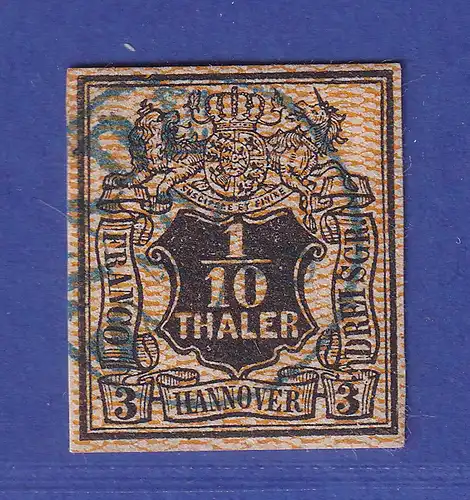 Hannover 1855 Wertziffer 1/10 Taler Mi.-Nr. 7 a  O STADE gepr. PFENNINGER
