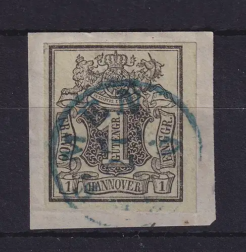 Hannover 1851 Wertziffer 1 Gutegroschen Mi.-Nr. 2 a  O BREMEN auf Briefstück