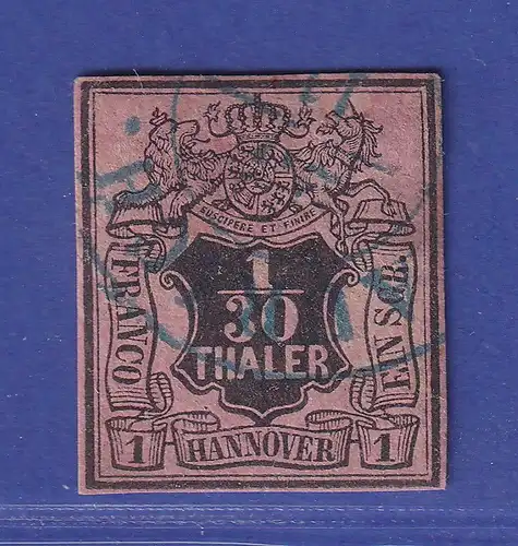 Hannover 1855 Wertziffer 1/30 Taler Mi.-Nr. 3 b  O AURICH gepr. PFENNINGER