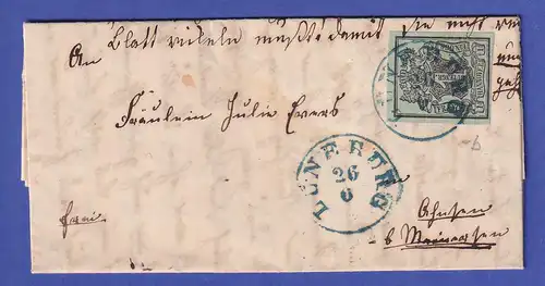 Hannover 1 Gutegroschen Mi.-Nr. 2 b auf Brief aus Lüneburg