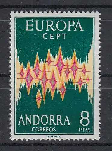 Andorra Spanische Post EUROPA Cept 1972 Sterne Mi.-Nr. 71 **