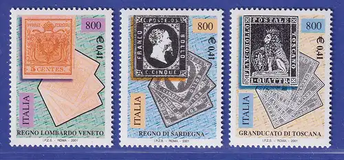 Italien 2001 150 J. Briefmarken Lombardei, Sardinien, Toscana Mi.-Nr. 2748-50 **