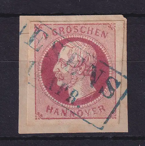 Hannover 1859 König Georg V. 1 Groschen Mi.-Nr. 14 c  O ESENS auf Briefstück