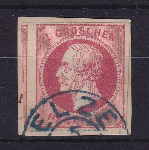 Hannover 1859 König Georg V. 1 Groschen Mi.-Nr. 14 a  O ELZE auf Briefstück