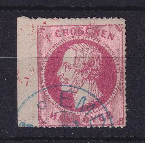 Hannover 1864 König Georg V. 1 Groschen Mi.-Nr. 23 y mit Randziffer 7 O EMDEN