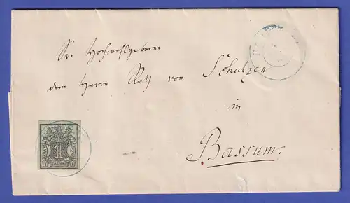Hannover 1 Gutegroschen Mi.-Nr. 2 a auf Brief von Harpstedt nach Bassum 1856