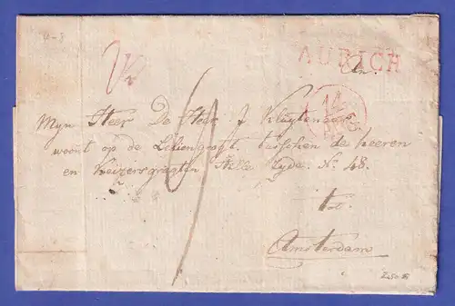 Hannover Vorphila-Brief mit rotem Einzeiler AURICH 1821