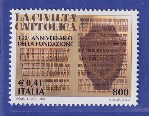 Italien 2000  Zeitschrift La Civilta Cattolica Mi.-Nr. 2689 **