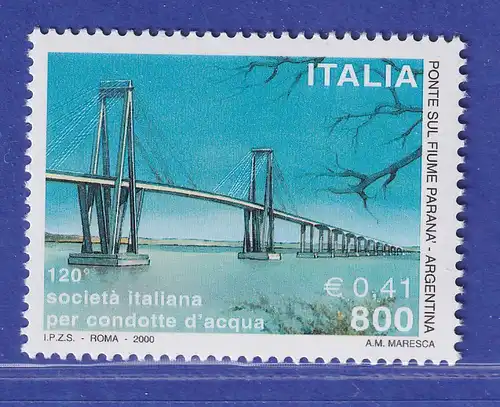 Italien 2000 Brücke über den Fluss Parana, Argentinien Mi.-Nr. 2707 **