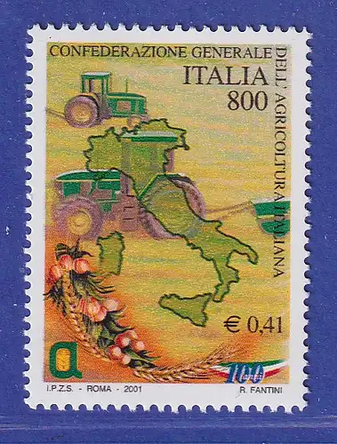 Italien 2001 Landwirtschaftsverband, Traktoren. Ernte, Mi.-Nr. 2760 **
