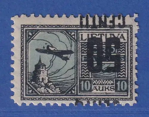 Lietuva / Litauen Flugpostmarke mit kopfstehendem Aufdruck Mi.-Nr. 185 K *