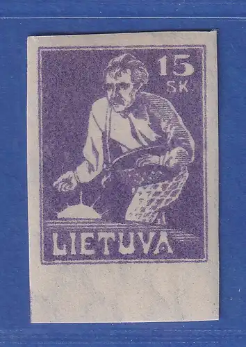 Lietuva / Litauen 15 Sk. UNGEZÄHNT Mi.-Nr. 88 U ungebraucht * 