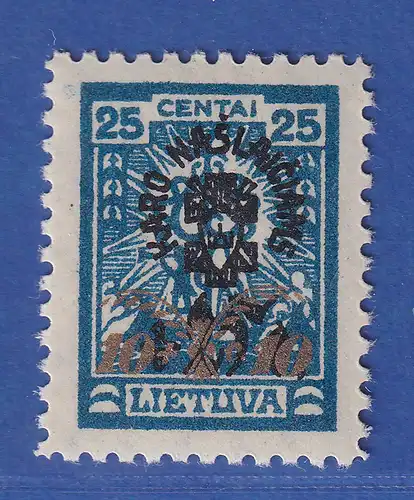 Lietuva / Litauen 1926 Kriegsinvaliden Mi-Nr. 252 X mit Wz.3 ungebraucht *