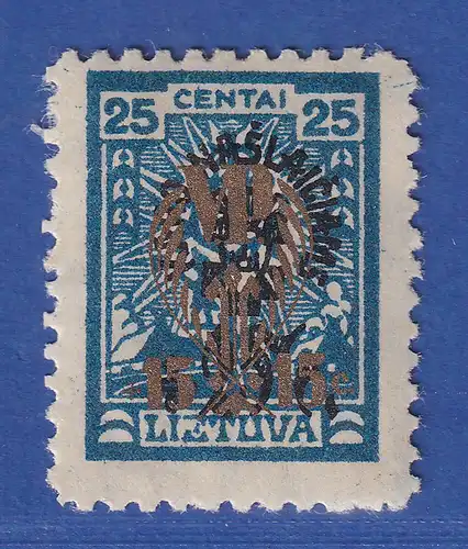 Lietuva / Litauen 1926 Waisenhäuser Mi-Nr. 263 X mit Wz.3 ungebraucht *