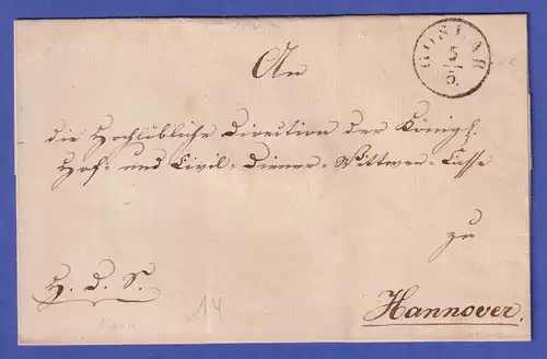 Hannover Vorphila-Brief mit Einkreisstempel GOSLAR 1845 (?)