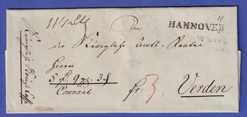 Hannover Vorphila-Brief mit Einzeiler HANNOVER nach 1810