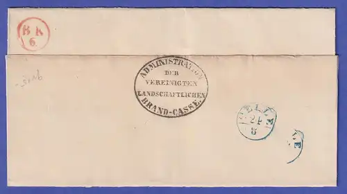 Hannover Brief mit blauem Rechteck-Stempel HANNOVER 