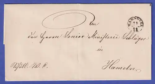 Hannover Vorphila-Brief mit Fingerhutstempel HANNOVER nach 1825