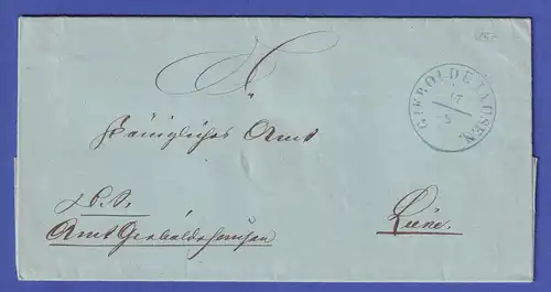 Hannover Brief mit Einkreisstempel GIEBOLDEHAUSEN 1857