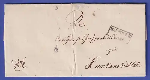 Hannover Vorphila-Brief mit Rechteck-Stempel HANNOVER 1841